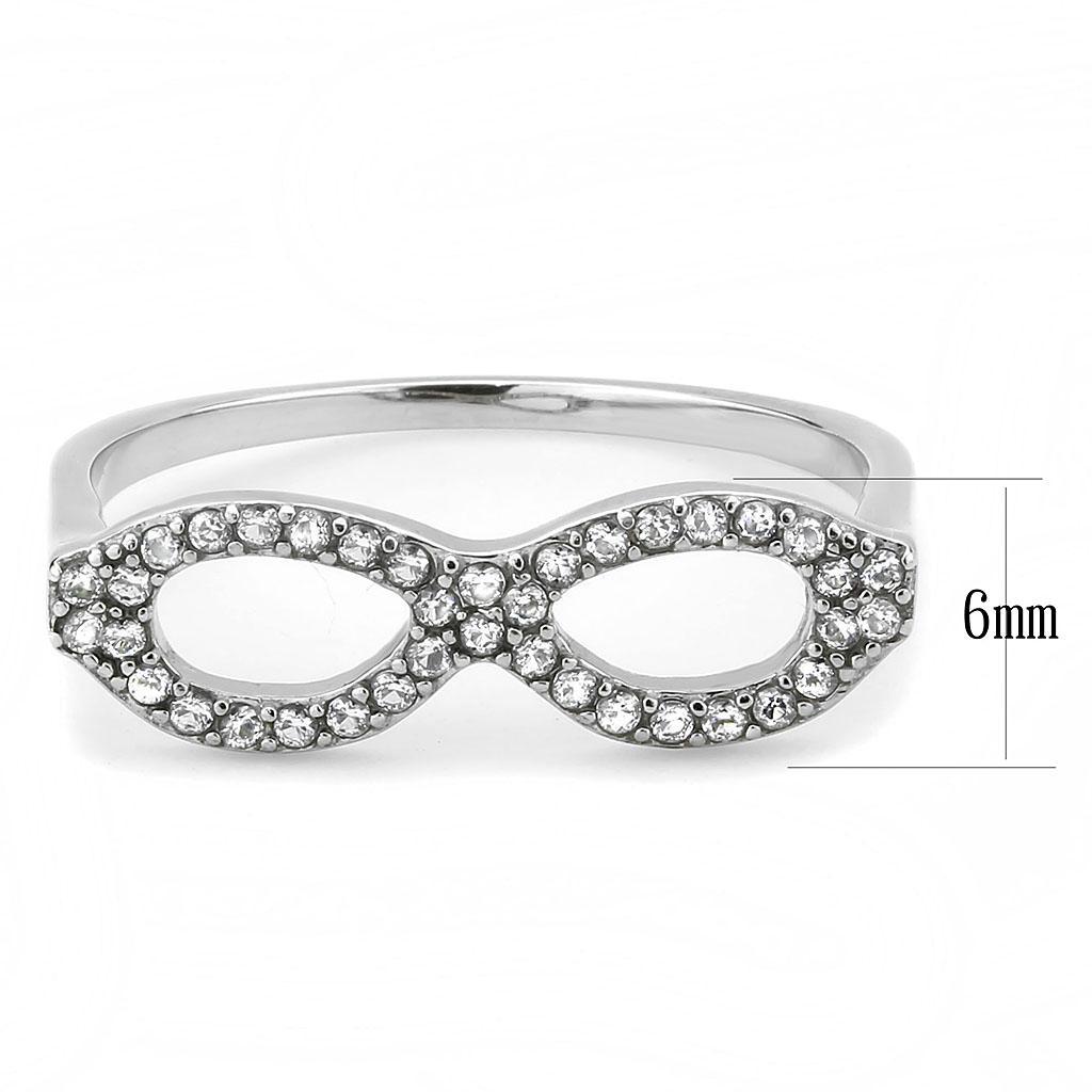 DA315 - No Plating Stainless Steel Ring with AAA Grade CZ in Clear