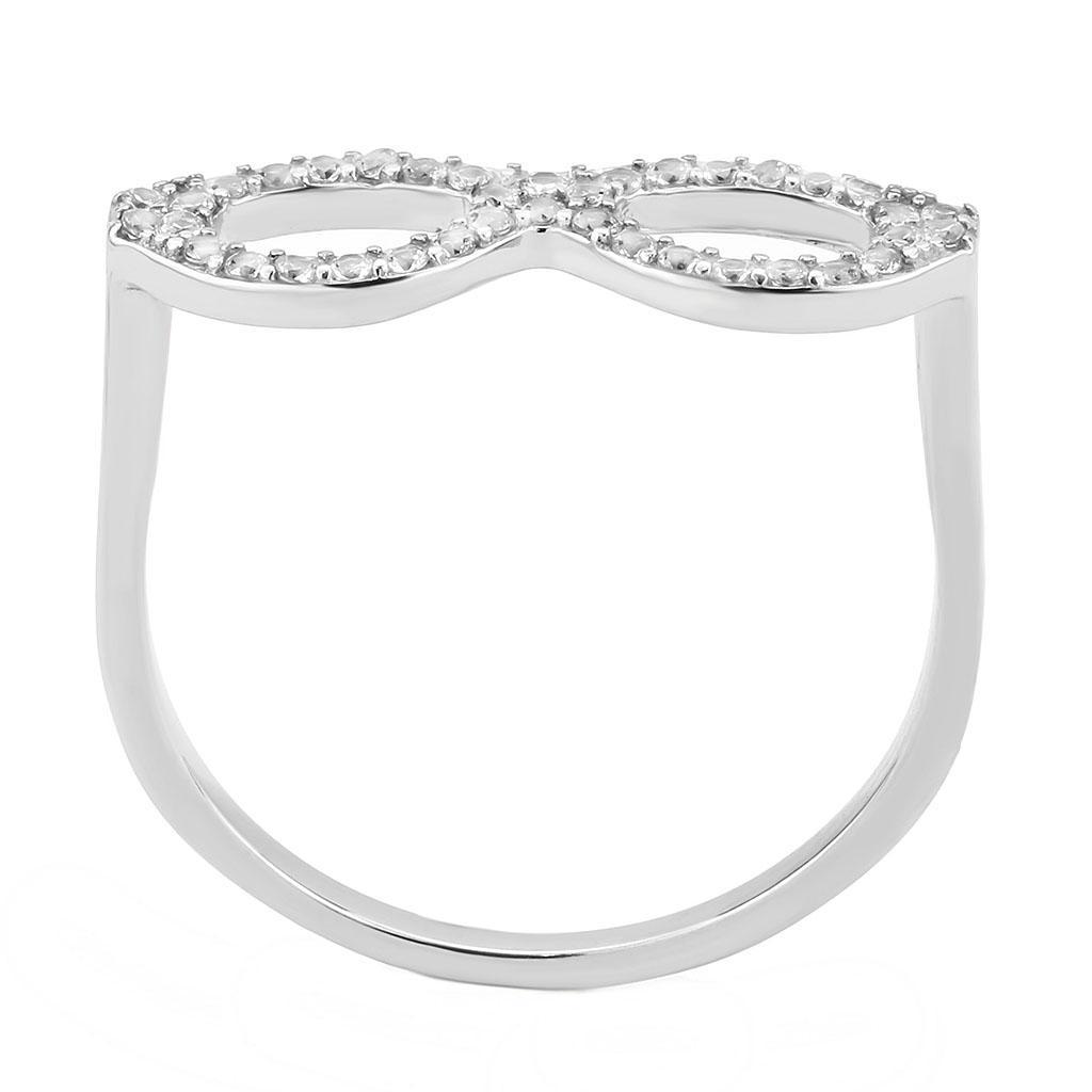 DA315 - No Plating Stainless Steel Ring with AAA Grade CZ in Clear