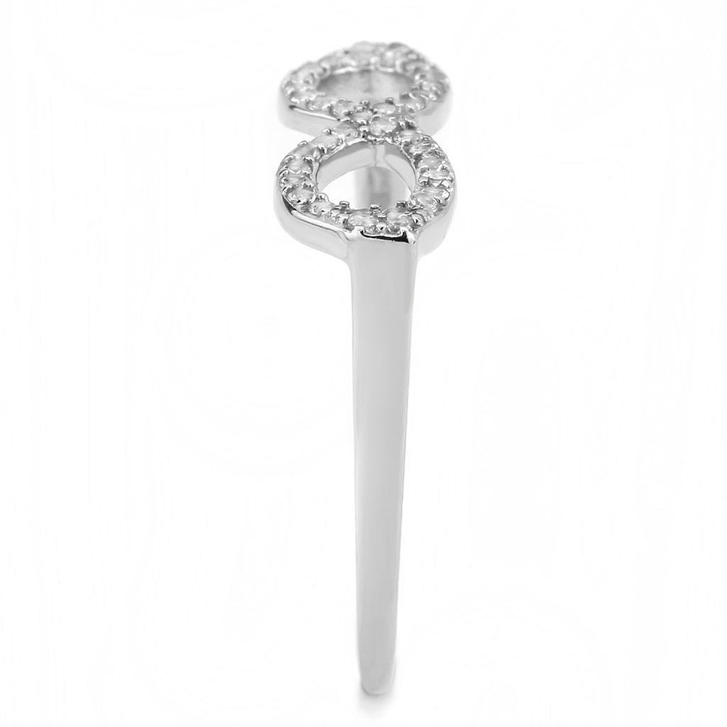 DA315 - No Plating Stainless Steel Ring with AAA Grade CZ in Clear